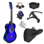 30" Wood Classical Guitar with Case and Accessories for Kids/Girls/Boys/Beginners (Blue Gradient)