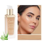 Oulac Foundation Full Coverage, Foundation for Mature Skin, Liquid Hydrating Foundation Enriched with Aloe Vera, Shade: 07 Golden Sand 30 ml