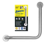 Simon's 100% Stainless Steel 304 Heavy Duty Grab bar for Bathroom handrailing and Safety Handle - 12+12 inch 90 Degree L - Shape