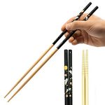 Tanaka Hashi Cooking Chopsticks Long Japanese - Made in Japan Bamboo Saibashi Cooking Chopsticks - Black, 13x0.31