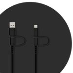 Techcraft Fast Charging 4 in 1 Cable with 480 Mbps Data Transfer Speed and 1000+ Bend Test (Black)