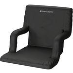 Home-Complete Stadium Seat Chair Wide Bleacher Cushion with Padded Back Support, Armrests, 6 Reclining Positions and Portable Carry Straps (Black), Foam, 1 Pack