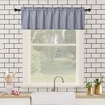 CAROMIO Waterproof Kitchen Curtains Embossed Textured Valance Curtains Short Cafe Curtains Small Half Window Treatment Curtains for Kitchen Bathroom Bedroom Living Room, 60" W x 15" L, Grey