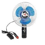 Youyijia 12V Clip-on Car Fan 7 inch Car Fan Cooler Portable Clip-on Dashboard Vehicle Auto Cooling Oscillating Fan