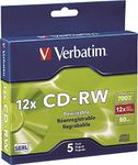 CD-RW 700MB 5Pk Slim High Speed 4x-