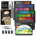 Shuttle Art 138 Colors Professional Colored Pencils, Soft Core Coloring Pencils Set with 1 Coloring Book,1 Sketch Pad, 4 Sharpener, 2 Pencil Extender, Perfect for Artists Kids Adults Coloring, Drawing