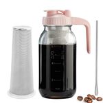 Miradexic Cold Brew Coffee Maker with V-Shaped Lid, 64oz Iced Coffee Maker with Stainless Steel Filter, BPA Free Sturdy Cold Brew Pitcher for Coffee, Iced Tea, Sun Tea, Lemonade…