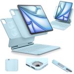 ESR for iPad Air 11 Inch Case with Keyboard M4/M3/M2 (2026/2025/2024) & iPad Pro 11/Air 5th/4th Gen Keyboard, Easy-Set Magnetic Stand, Portrait/Raised Modes, with Removable Protective Case, Blue