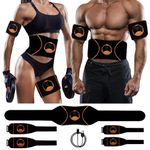 sielife ABS Trainer Muscle Stimulator, EMS Abdominal Toner Belt Men Arm Thigh Leg Exerciser for Women Fitness Training Gym Workout 5 Pcs