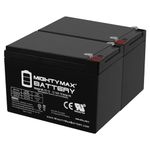 Mighty Max Battery ML15-12 12V 15AH F2 Battery EZIP.Scooter, 650, 750, 900-2 Pack