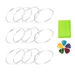 Ukulele Strings Clear Nylon 3 Full Sets with 5pcs Ukulele Guitar Picks and 1pc Green Cleaning Cloth