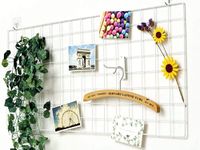 Pikify DIY Steel Grid Photo Frame for Wall [85x55 CM] Clip Holder Multi Functional Creative Mesh Wall Grid (White)-[ MADE IN INDIA ]