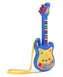 KELLY MILLER Kids Guitar Musical Toy with Mic Boys, Girls Learning to Play, 17 Inches, Battery Operated Music and Lights, Guitar Toys String (Guitar with Microphone, Multi Color).