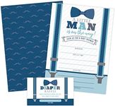 Your Main Event Prints Boy Baby Shower Invitations, 20 Including Envelopes & Diaper Raffle Cards, Little Man, Sprinkle