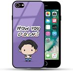 B Mart Friends Series Themed Joey How You Doin Quoted iPhone Back Bumper Cover with Camera & Edge Protection Supports Wireless Charging Glass Slim Light Cases (iPhone 7/8/SE 2020/SE 2022)