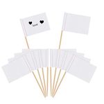 Toothpick Flags White,Blank Cheese Markers 100 Pieces Cupcake Toppers for Fruit Cocktail Sticks Party Cake Food Cheeseplate Appetizers