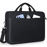 Laptop Bag 15.6 inch Slim Briefcase Large Laptop Case for Men Women Waterproof Computer Bags for Work Business Travel Black