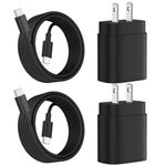 USB C Fast Charger, 2 Pack 25W USB C Wall Charger Super Fast Charging Block for Samsung Galaxy S24/S24+/S24 Ultra/S23/S23+/S23 Ultra/S22/S21 FE/S20/Note 20/A55/A54 5G with 10FT Long USB C to C Cable