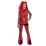 Descendants Red Costume for Kids, Official Disney Descendants The Rise of Red Costume Jumpsuit, Wig not Included, Child Size (10-12)