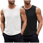 COOFANDY Mens Sleeveless Tank Shirt Muscle Tee T Shirt Rib Knit Tank Top