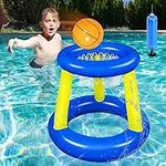 Lcnjscgo Pool Basketball Hoop Toys Games with Ball Set Floating Water Basketball for Summer Swimming Pool Inflatable Outdoor Toys for for Kids Ages 4-8-12 Boys Girls Teens and Adults