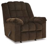 Signature Design by Ashley 8110425 Ludden Rocker Recliner 1 Pull Manual Reclining Sofa Contemporary Cocoa Brown