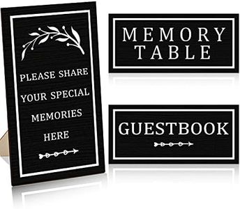 3 PCS Celebration of Life Decoration Wooden Funeral Table Signs Wood Share Memory Sign Guest Book Funeral Memorial Table Condolence Sign for funeral decorations celebration of life
