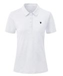 YSENTO Womens Short Sleeve Polo Lady-fit Shirt Premium Sports Golf Polo T-Shirts(White,m)