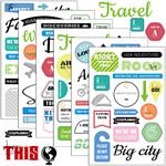 30 Sheet Scrapbooking Sticker Decals 500 Pieces Waterproof Vinyl Happy Travel Family Friend Memories Sticker Decor for Family Album Scrapbooking Embellishment Art Project (Travel Theme)