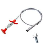 Drain Snake, Drain Clog Remover - Gutter Cleaning Tools Drain Cleaner for Toilet Sewer Shower Kitchen Bathroom Tub Clogged Drains Opener Cleaning Tool, Flexible Grabber Claw Pick Up Reacher (24 inch)