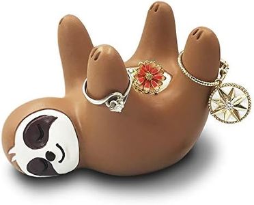 Cute Sloth Ring Holder, Funny sloth Art decoration jewelry holder Bowl/Stand-Earring/Necklaces decor For counter desk night stand in bathroom or bedroom, Great Gifts for kids girls girlfriend friends