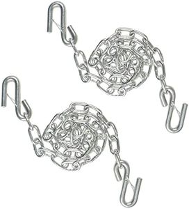 AYMMIC 3/16'' x 48''Trailer Safety Chain with 2 Latches S Hook,2,000Lbs Capacity,G30,Secures Tow Vehicle to Trailer,for RV, Trailer, Truck,and Boat Towing