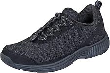 Orthofeet Proven Plantar Fasciitis, Foot and Heel Pain Relief. Extended Widths. Orthopedic Walking Shoes Diabetic Bunions Women’s Sneakers, Coral, No-tie Black, 8 Wide