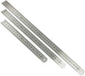 Toddmomy 3pcs Machinist Ruler Stainless Steel Ruler Metal Ruler with Inches and Centimeters for Drafting Measuring Drawing 20cm/30cm/40cm