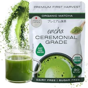 Encha Ceremonial Grade Matcha Powder - First Harvest Organic Japanese Matcha Green Tea Powder, From Uji, Japan (60g/2.12oz)