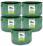 MIPATEX Terrace Gardening Plant Grow Bags for Leafy Vegetables 36in x 15in, Flower Growing Home Outdoor Planter Container Pots (Olive Green, Pack of 5)