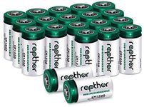 Rapthor CR123A 3V Lithium Battery 1650mAh High Lithium 3V 123a Batteries with Built-in PTC for Flashlight Toys Alarm System Microphones 20Pack(Not for Arlo)