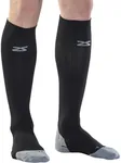 Zensah Tech+ Compression Socks - Knee High Running Socks for Sports, Travel (Black, X-Large)