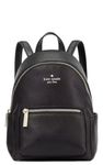 kate spade new york Women's Leila Pebbled Leather Mini Dome Backpack Bag, Black, Black., Modern