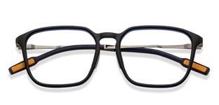 LENSKART AIR Fusion (Durable, Flexible and Light-Weight) Zero Power Bluecut and Antiglare Computer Eyeglasses | Blue Square Full Rim | For Men and Women | Medium | LA E16169