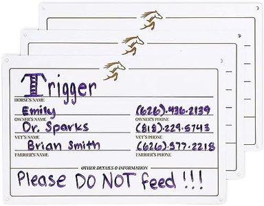 Horse Stall Name Plate, Dry Erase Sign (12 x 8 in, 3 Pack)