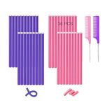 38Pcs Bendable Hair Curlers with Steel Pintail Comb - Foam Twist Rollers for Heatless Curls on All Hair Lengths