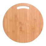 KitchenFest® Thick Wooden Chopping Board | Fruit Vegetable Cutting Board | Chopping Tray | Natural Bamboo Large Round Cutting Board with Handle | Size - 34 * 34cm