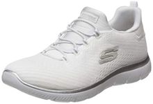 Skechers Women's Summits Fast Attraction Trainers,White Mesh Silver Trim,5 UK