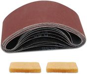 VIBRATITE 3 x 18 Inch Sanding Belts, 320 Grit Aluminum Oxide Sandpaper Sander Belt for Portable Belt Sander, 10 Pack