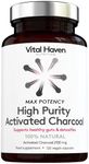High Purity Activated Charcoal Capsules 2100mg - 120 Capsules - Max Potency - Vegan - Gut and Digestion Supplement - Premium Ingredients - Made in The UK by Vital Haven