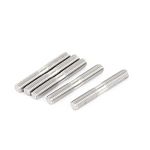 Sourcingmap M6x40mm 304 Stainless Steel Double End Threaded Stud Screw Bolt 5Pcs