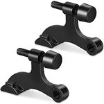 Hinge Pin Door Stopper, 2 Pcs Heavy Duty Hinge Pin Stopper, Adjustable Stopper with Black Rubber Bumper Tips, Striking Wall Dents from Door Knobs, Black