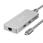 SABRENT USB C Hub 9 in 1 Multiport HUB | SD/TF Card Reader | HDMI 2.0 Port - Up to 4K @30Hz | USB 3.1 Ports | USB 2.0 Ports | RJ-45 Ethernet port | USB C 60W PD Pass-Through Power Input (HB-UHPN)