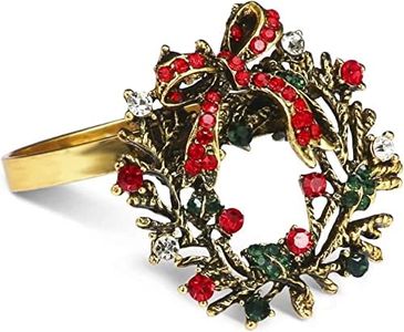 Legigo Set of 24 Christmas Wreath Napkin Rings Set- Metal Xmas Napkin Ring Holders for Cloth Napkins, Christmas Holiday Party Dinner Table Decoration